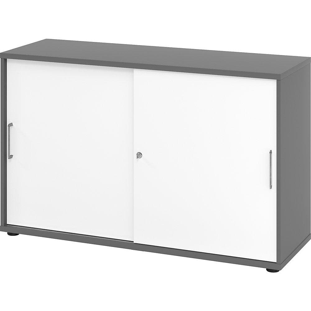 kaiserKraft VERA-ZWO Schiebetürenschrank 1200mm Graphit/Weiß