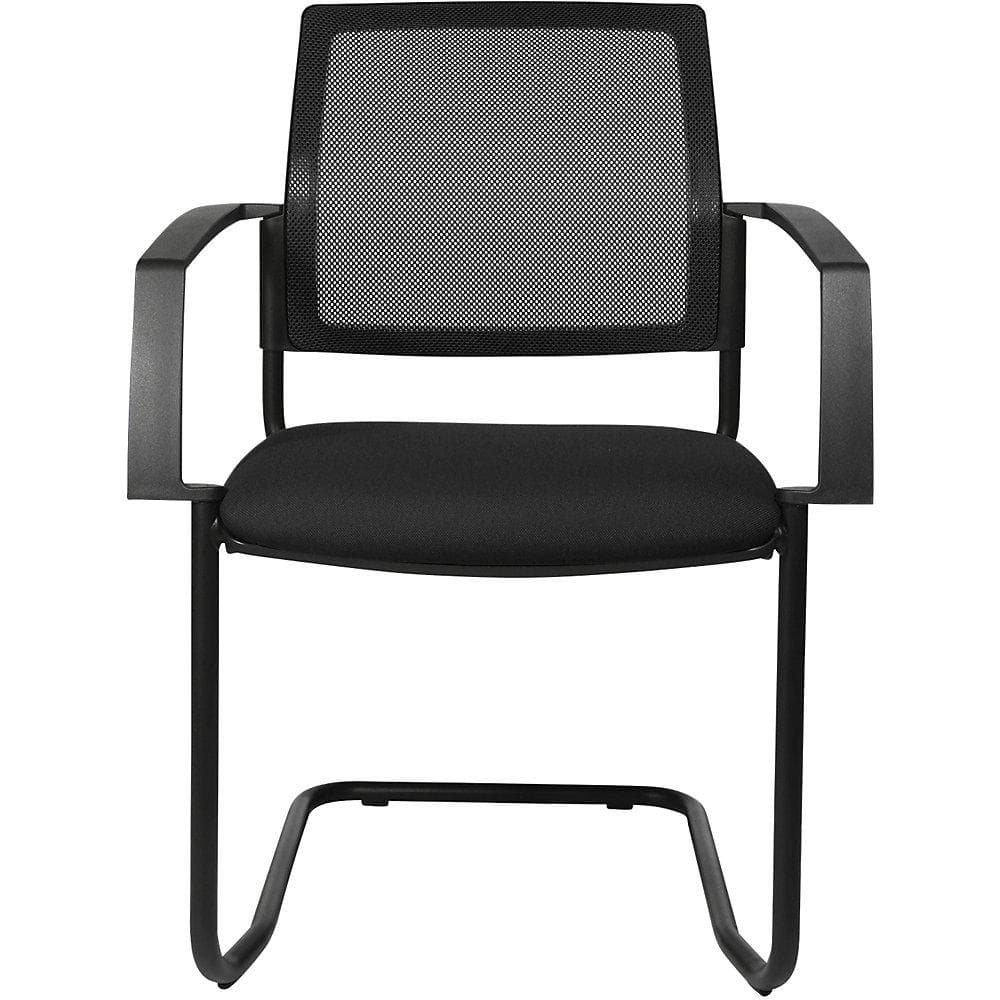 Topstar Netz-Stapelstuhl Freischwinger Schwarz mit Armlehnen