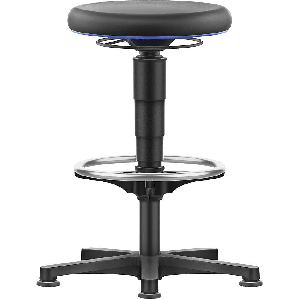 bimos Hocker Allround mit Gleitern, Fußring, PU-Schaum, blau/schwarz
