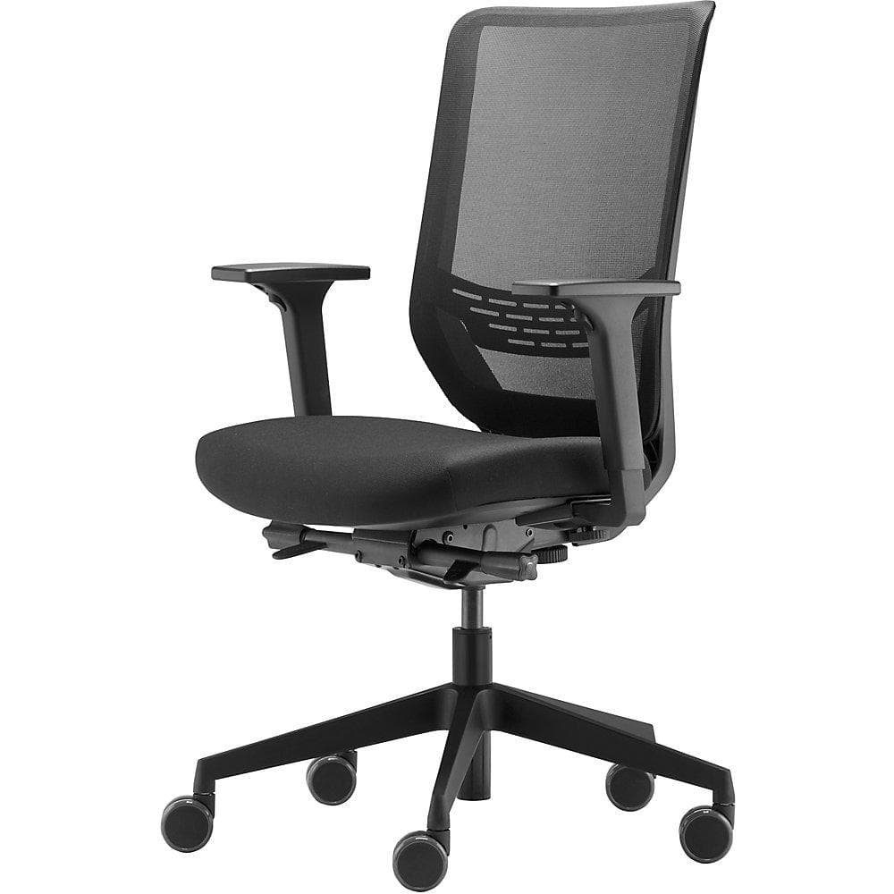 Dauphin Bürostuhl TO-SYNC PRO mit Armlehnen und Unirollen, schwarz