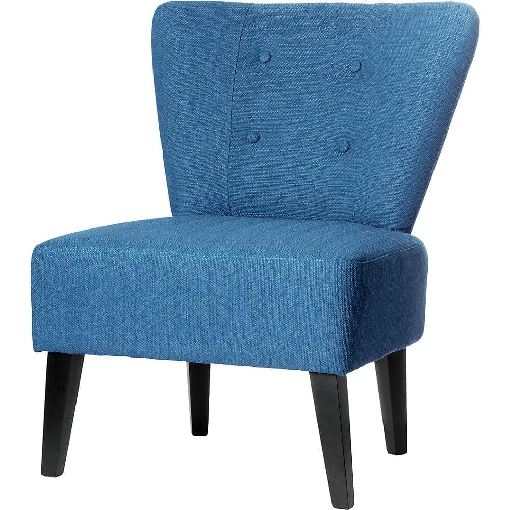 meet Sessel BRIGHTON blau mit Massivholzfüßen