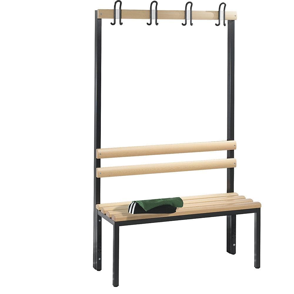 C+P Garderobenbank Basic mit Buche-Holz und Stahlgestell