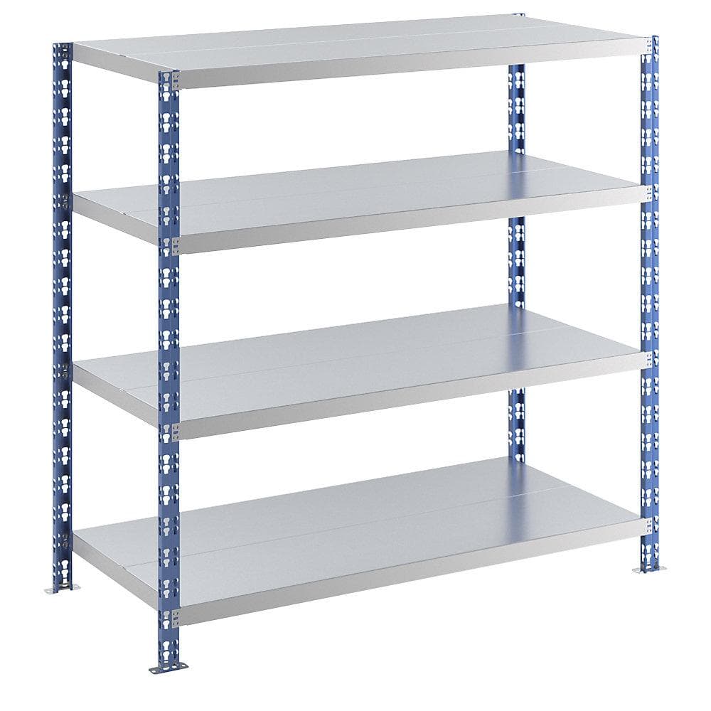 eurokraft basic Großfach-Steckregal Stahlblechböden blau/grau