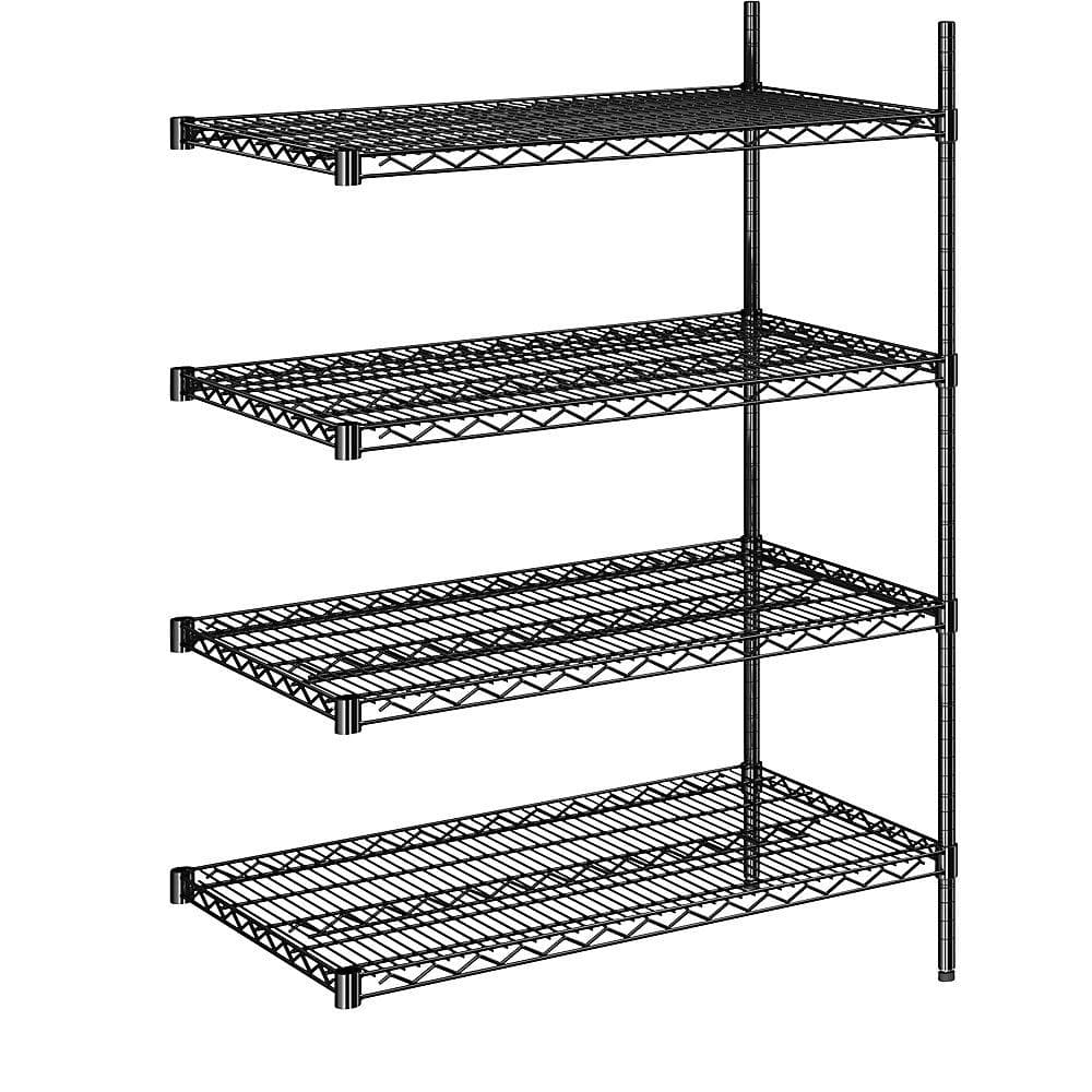 Kaiserkraft Stahldraht-Gitterregal Schwarz Anbauregal 250 kg Fachlast