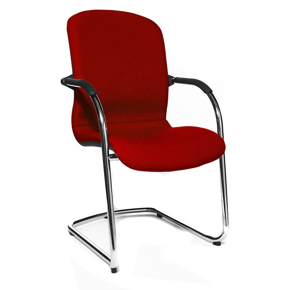 Topstar OPEN CHAIR Besucherstuhl Freischwinger gepolstert mit Armlehnen rot