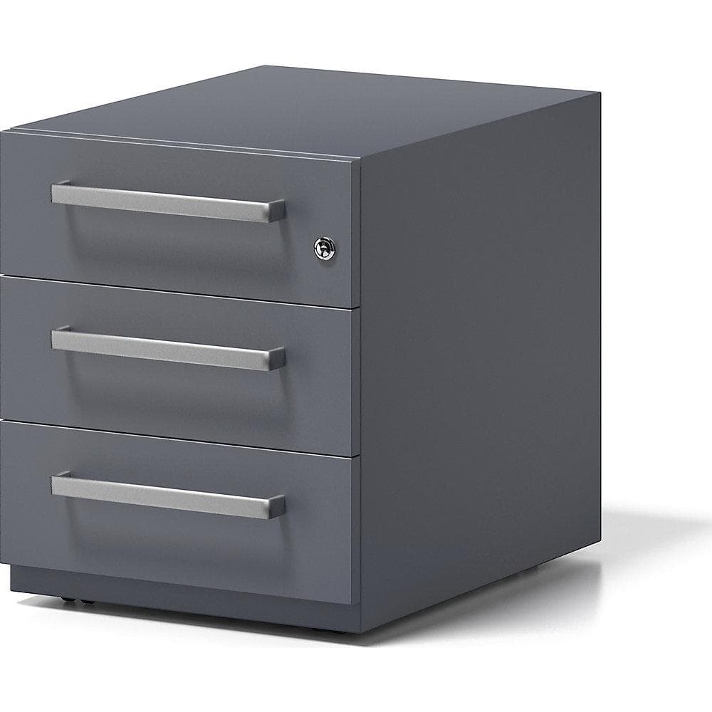 BISLEY Rollcontainer Note™ mit 3 Schubladen anthrazitgrau