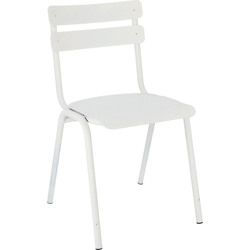 Kaiserkraft Outdoor-Stuhl ONE VE 4 Stk. Weiß Aluminium Retro