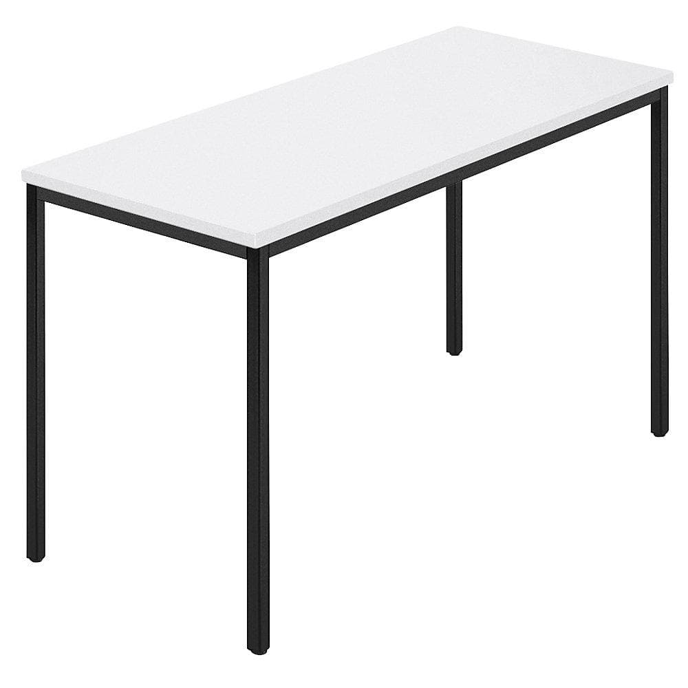 Kaiserkraft Rechtecktisch 120x60 cm Weiß/Schwarz Stahlzarge