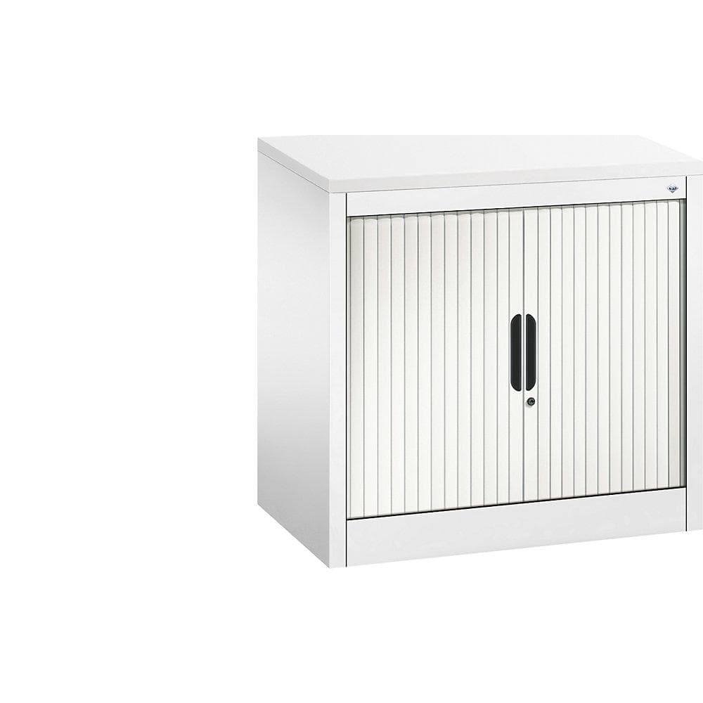 C+P Rollladenschrank Weiß mit Horizontal-Jalousie und Schloss