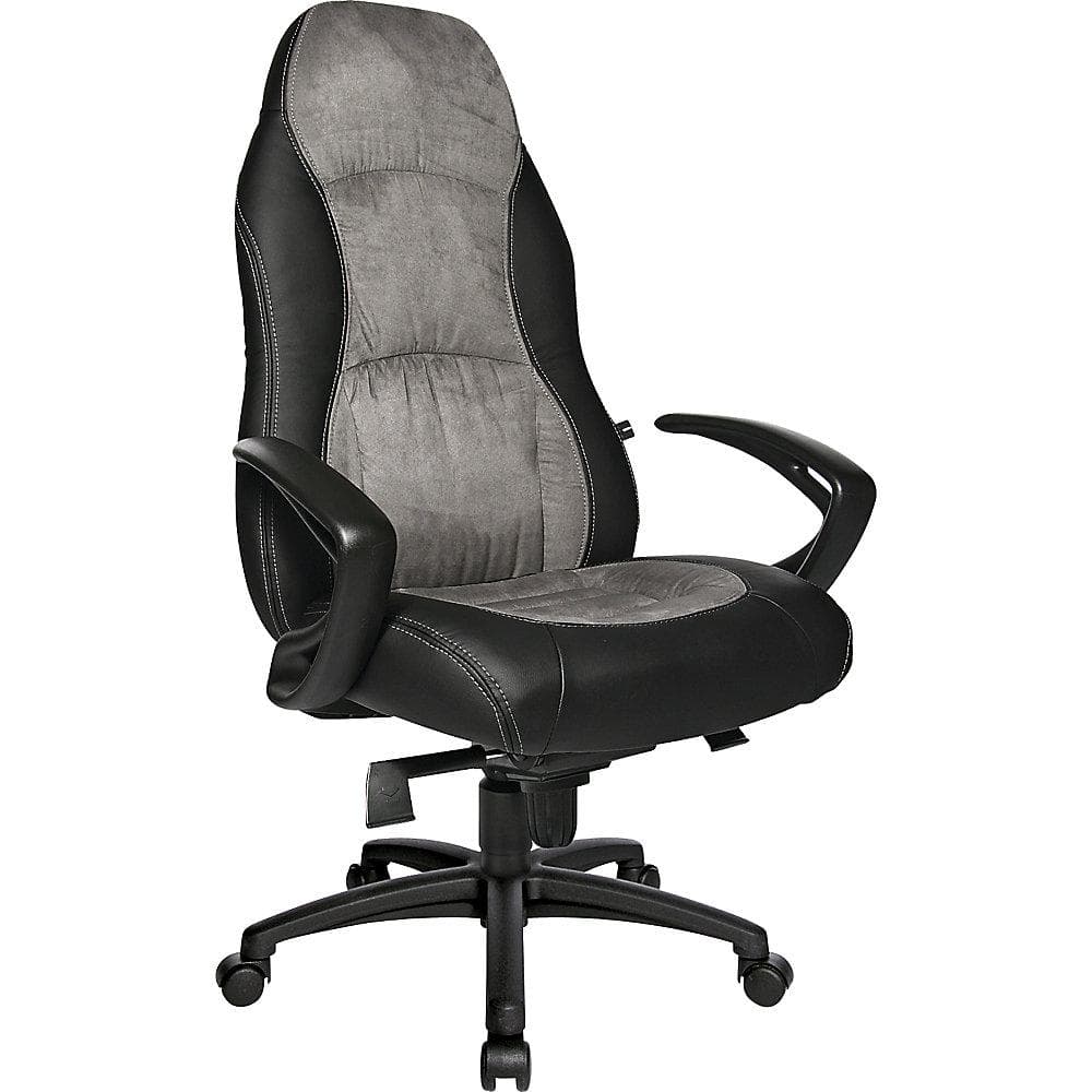 Topstar Drehsessel Kunstleder Mikrofaser schwarz grau mit Wippmechanik