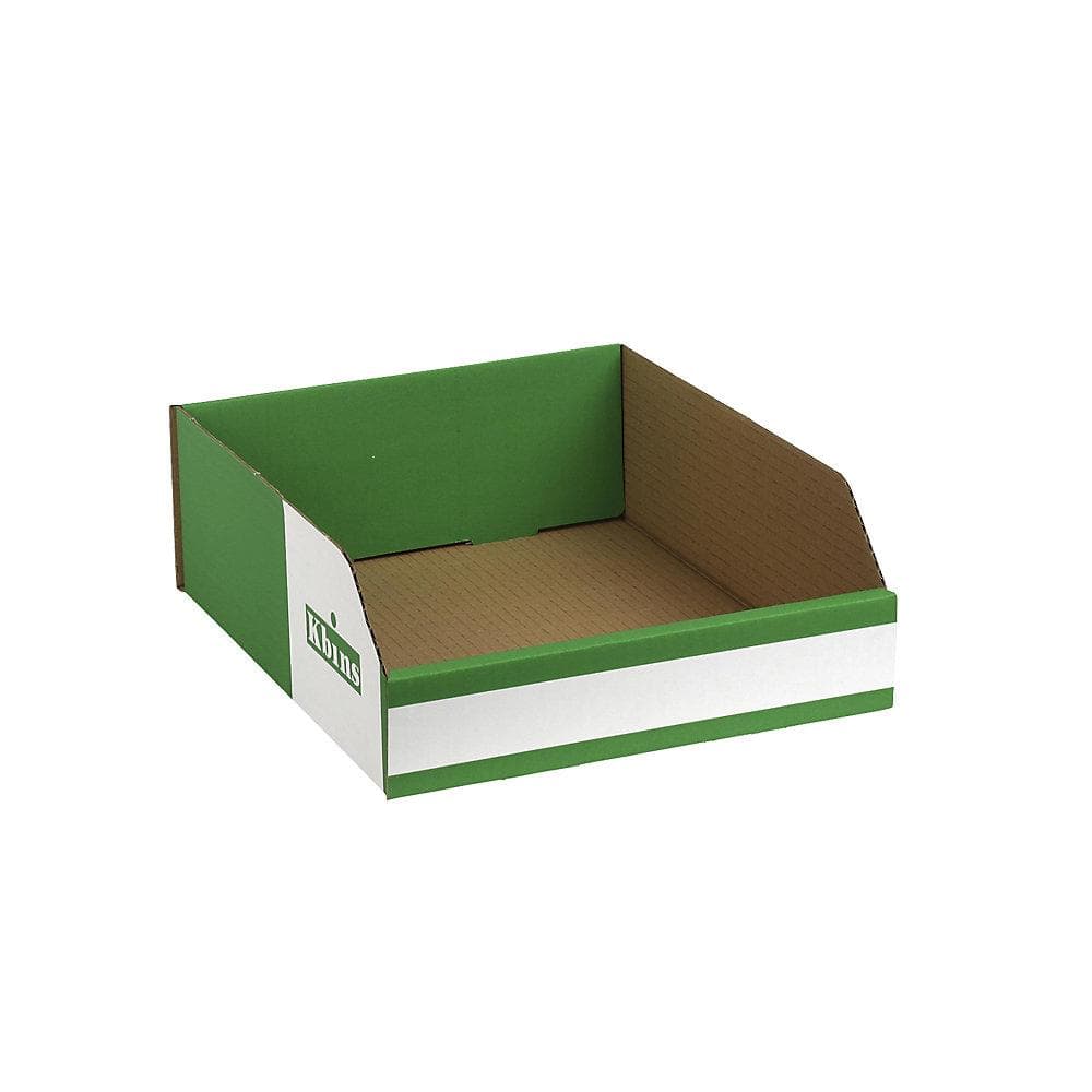 kaiserkraft Karton-Regalkasten 50er Pack Natur/Weiß/Grün