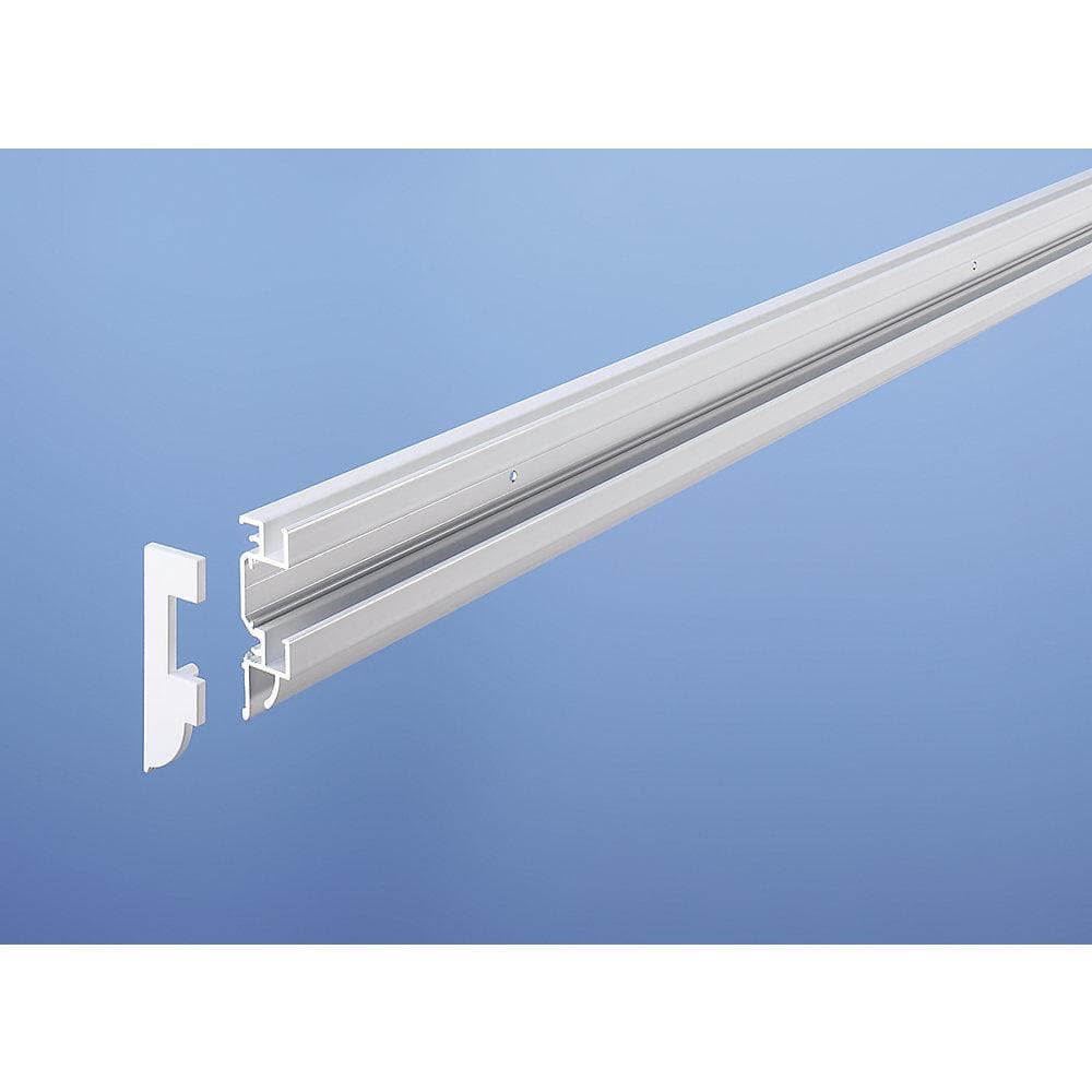 SMIT VISUAL Doppel-Schienensystem Schienen-Set Weiß Aluminium