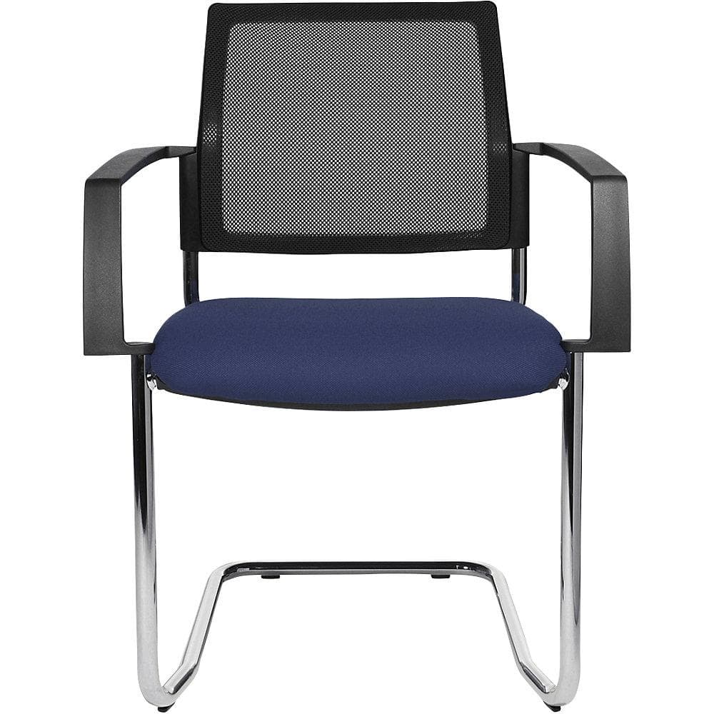 Topstar Netz-Stapelstuhl Freischwinger Blau/Schwarz mit Armlehnen