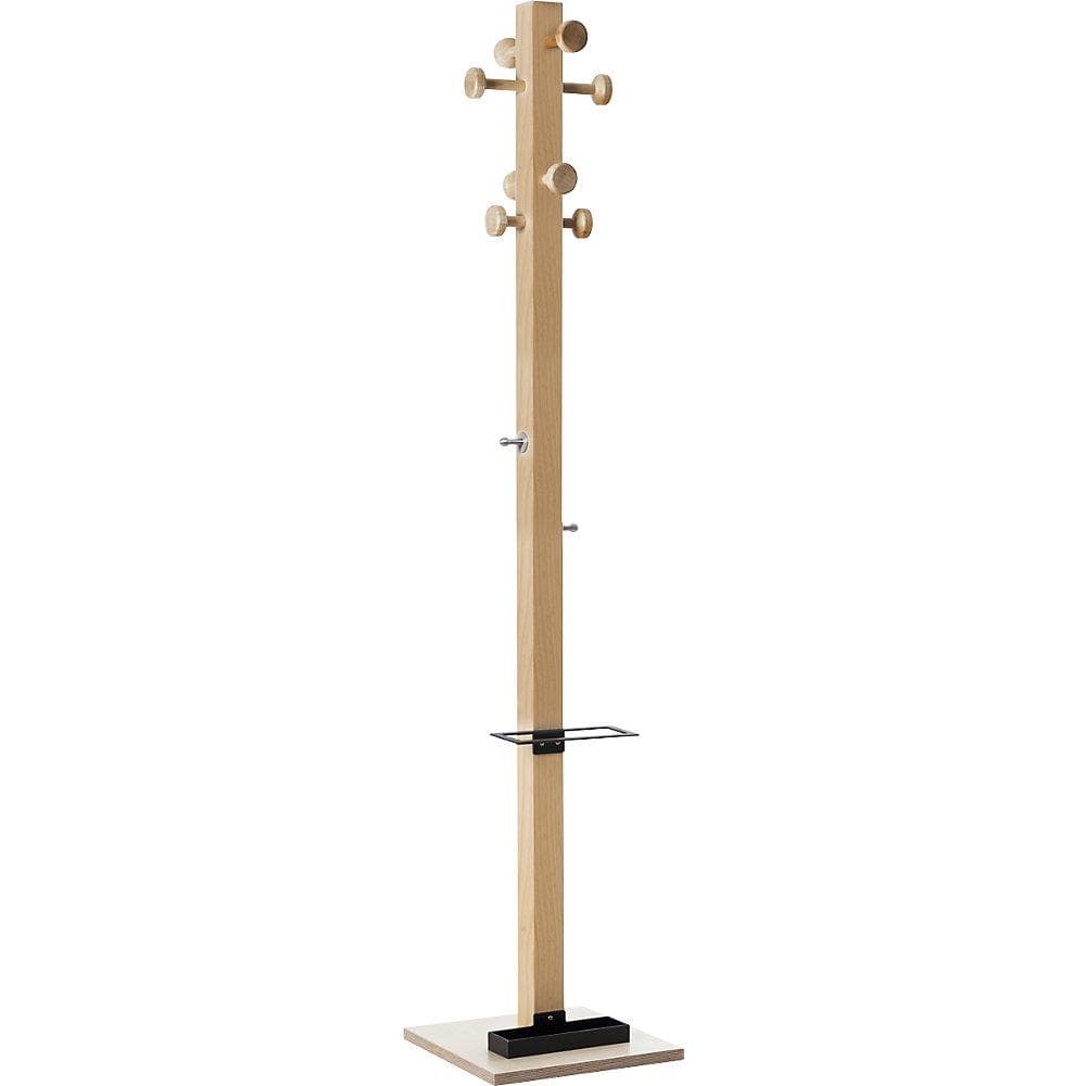 easyCloth Garderobenständer Massivholz 10 Haken Schirmhalter