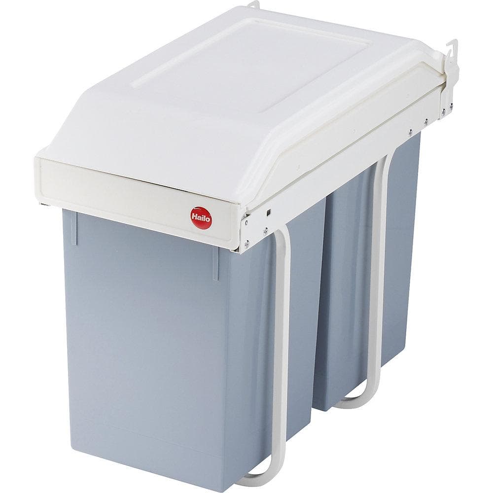 Hailo Multi-Box duo L Einbau-Mülleimer 2x14 ltr Grau