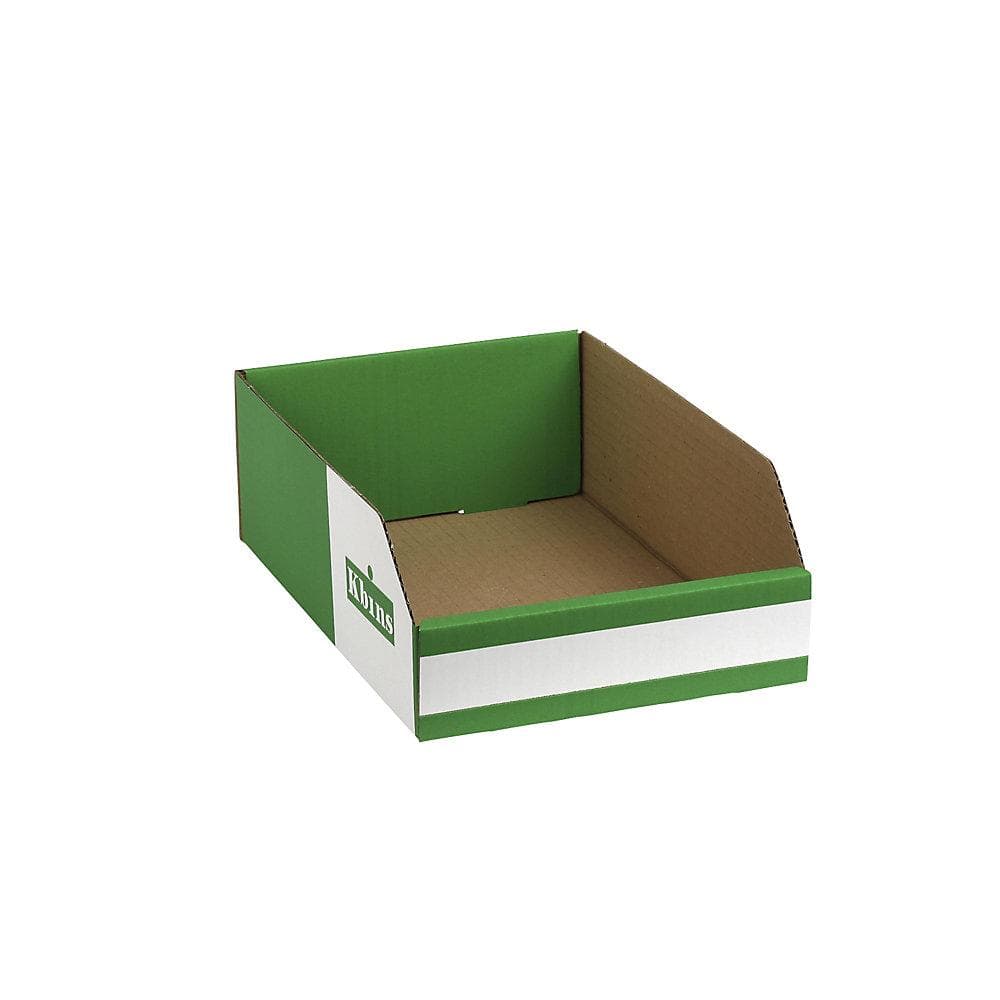 Kaiserkraft Karton-Regalkasten VE 50 Stk. Grün/Weiß/Natur