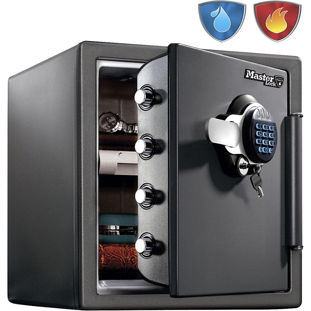 Masterlock Sicherheitstresor XL Schwarz Digital Wasserdicht 120 Min Feuerschutz