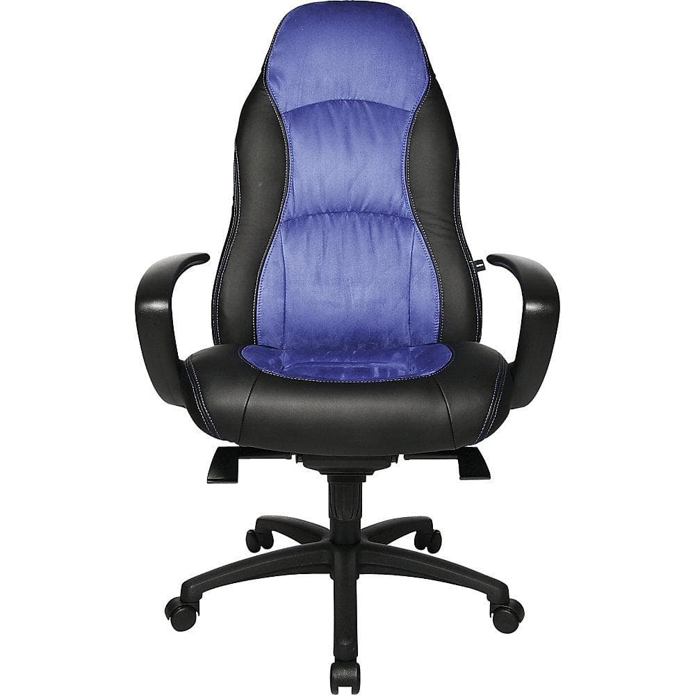 Topstar Drehsessel Kunstleder Mikrofaser Schwarz Blau mit Wippmechanik
