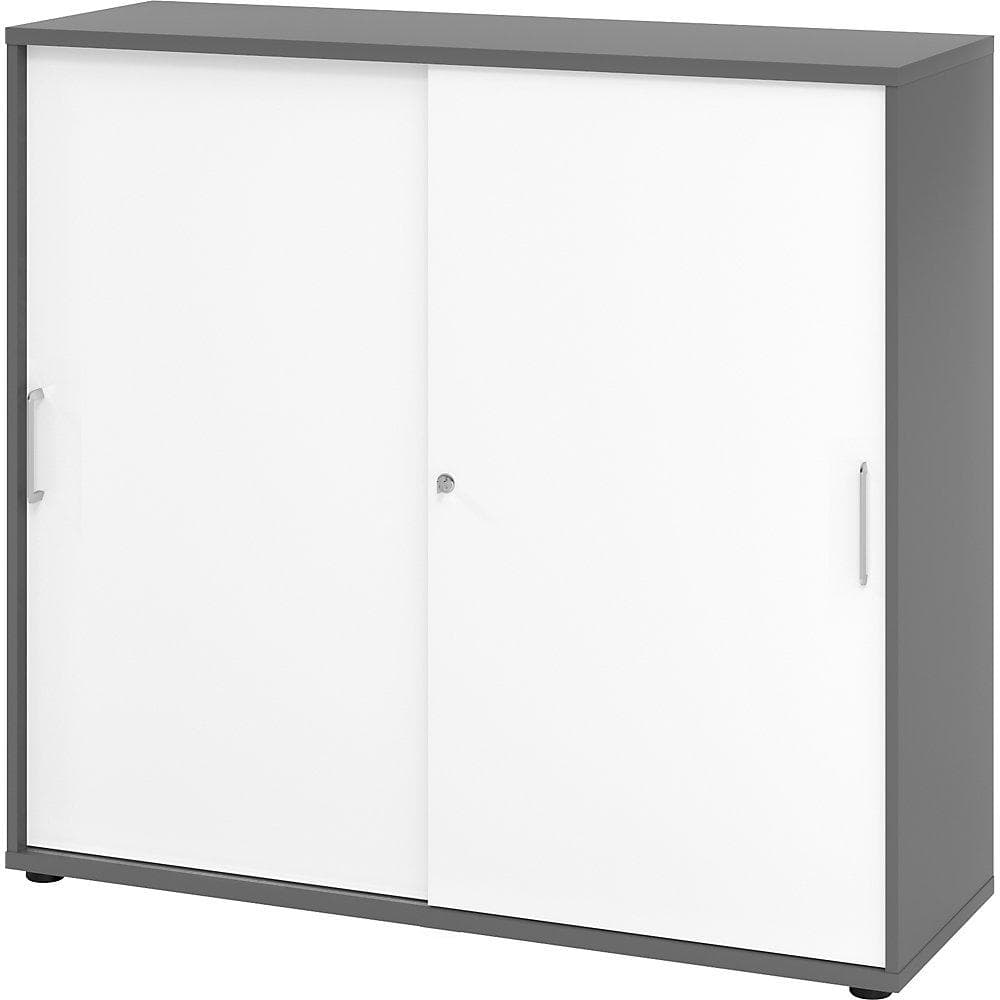 kaiserkraft VERA-ZWO Schiebetürenschrank Graphit/Weiß