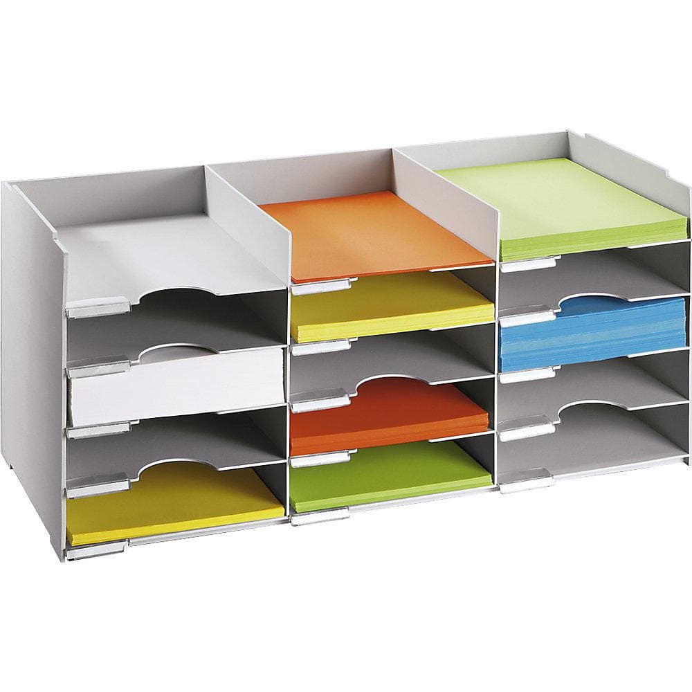 Paperflow Sortierelement 15 Fächer DIN A4 Grau Polystyrol