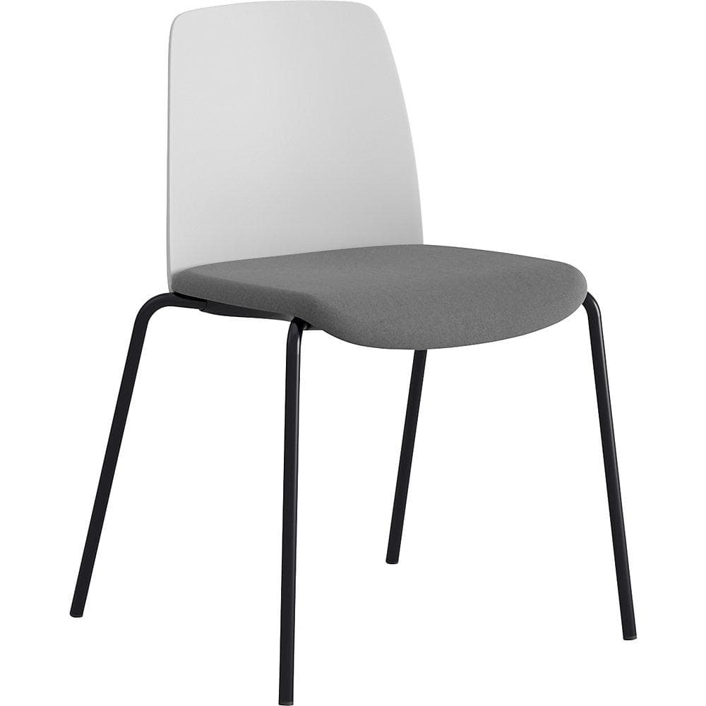 Kaiserkraft Stuhl Helmer VE 4 Stk. Stapelbar Schwarz/Weiß/Grau