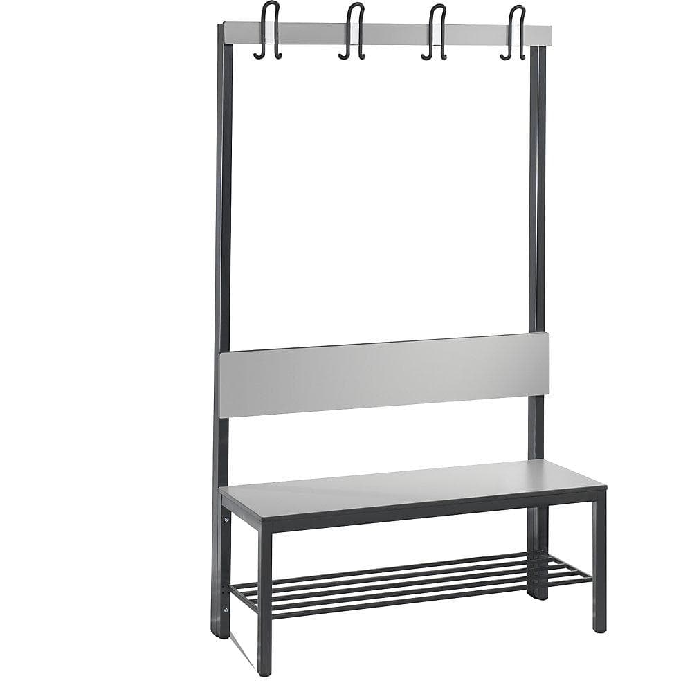 C+P Umkleidebank COMFORT mit HPL-Sitz und Hakenleiste