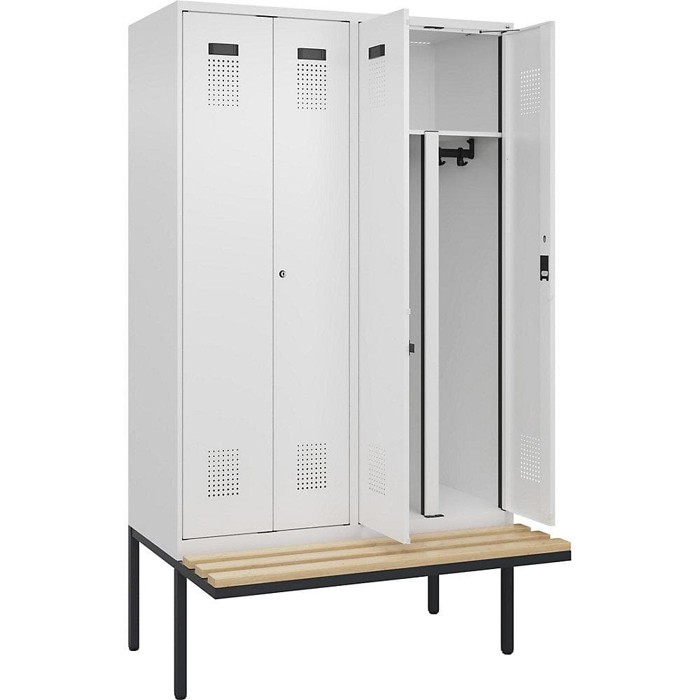 Evolo PLUS Spind-Sitzbank 4 Abteile Weiß Buche