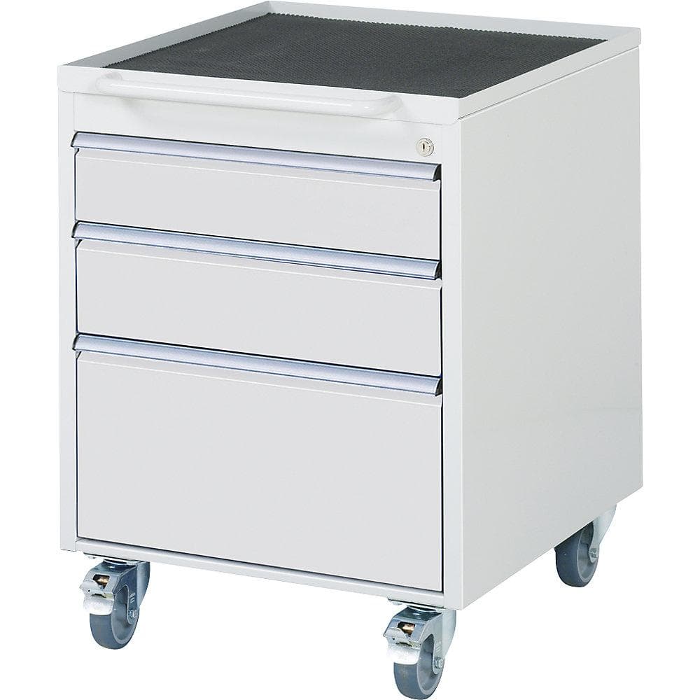 RAU Rollcontainer 3 Schubladen lichtgrau Stahl