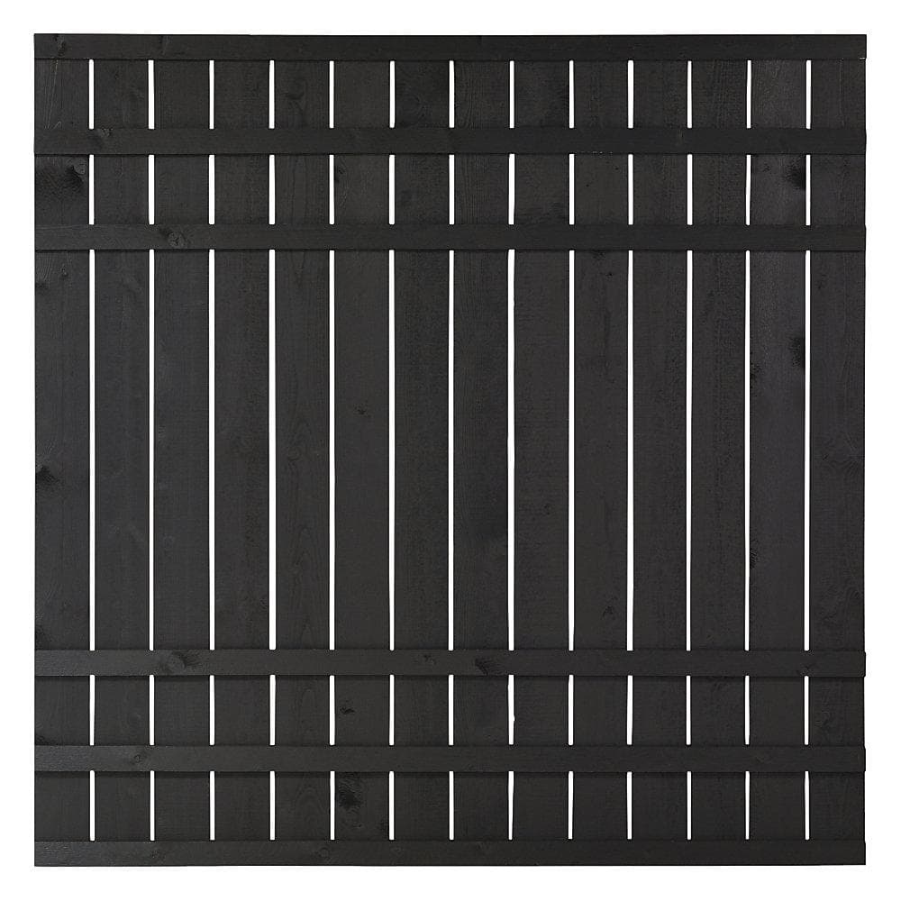 Kaiserkraft Rustik Holzzaun Schwarz 180x180 cm