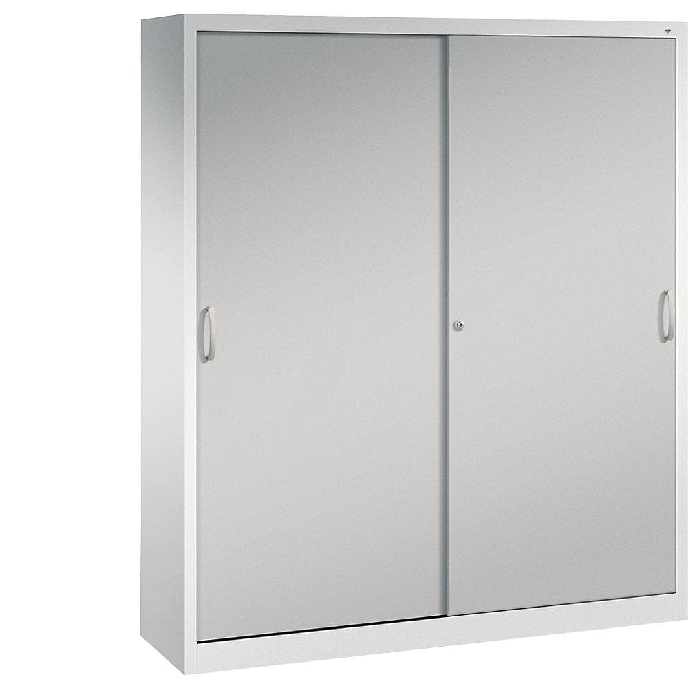 C+P ACURADO Schiebetürenschrank lichtgrau/weißalu 8 Böden