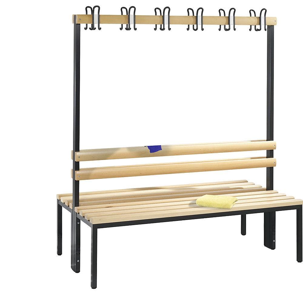 C+P Doppelseitige Garderobenbank Basic Buche Schwarzgrau