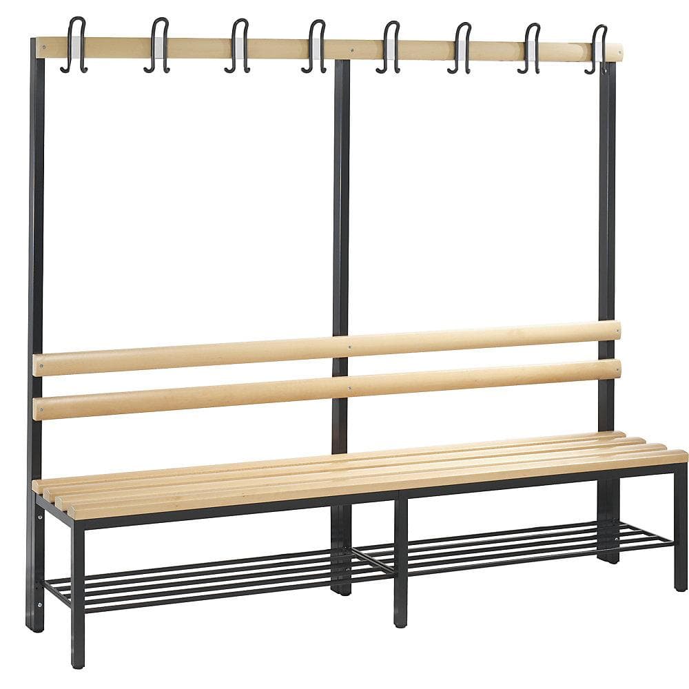 C+P Garderobenbank Basic mit Schuhrost Buche Schwarzgrau