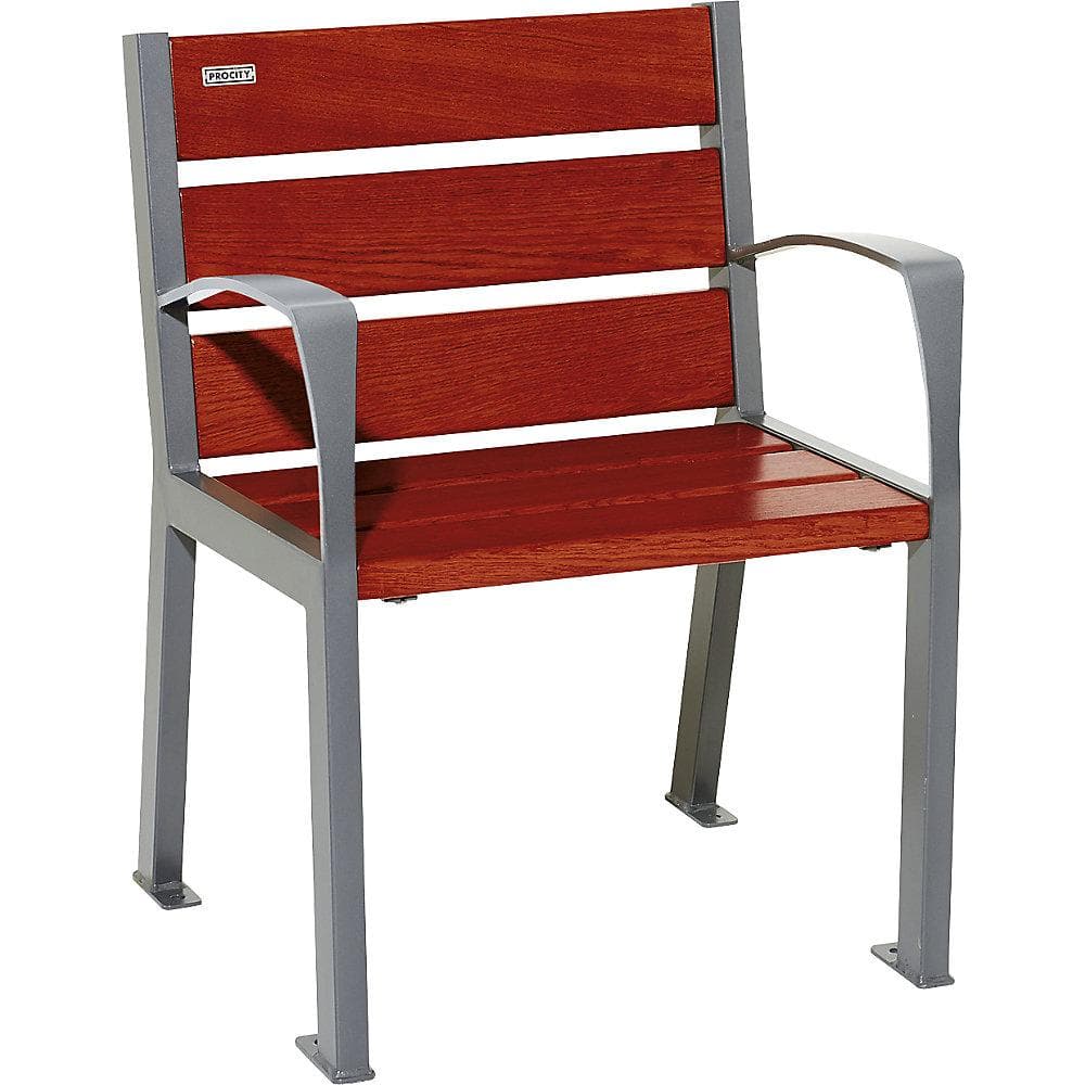 PROCITY Holzstuhl SILAOS® anthrazitgrau/mahagoni mit Armlehnen