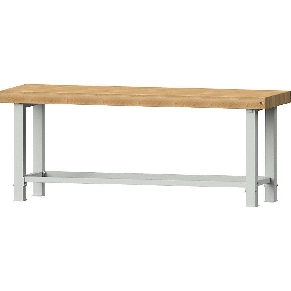 ANKE Schwerlast-Werkbank Grau Buche massiv 2250 mm