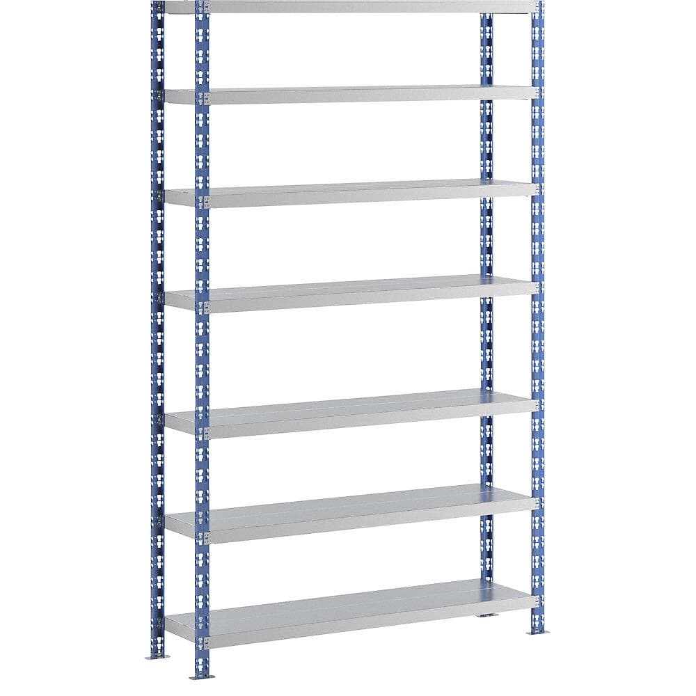 eurokraft basic Großfach-Steckregal Stahl blau/grau