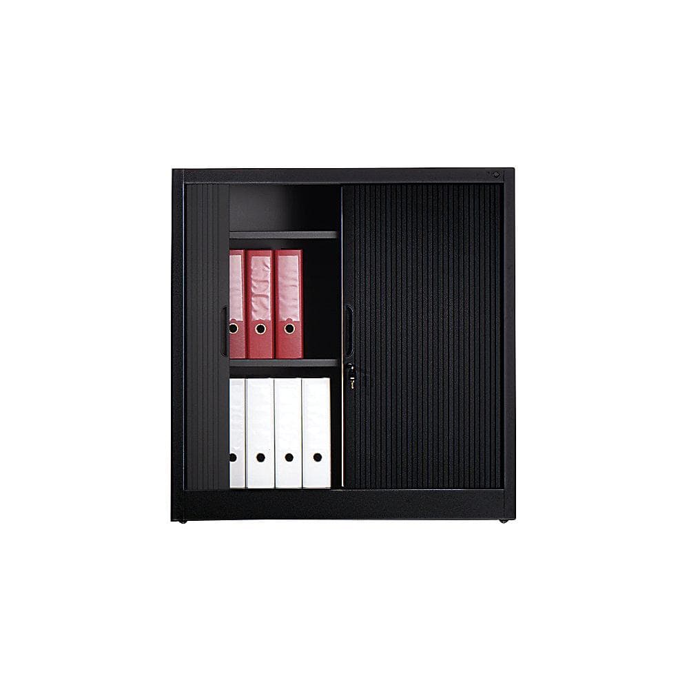 C+P Akten-Sideboard Omnispace mit Rollladen, 2 Ordnerhöhen, Schwarzgrau
