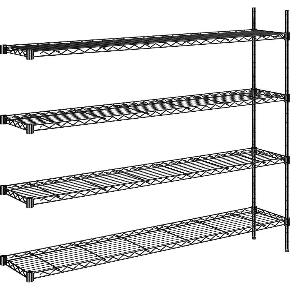 Kaiserkraft Stahldraht-Gitterregal Schwarz Anbauregal 1520x360x1370mm