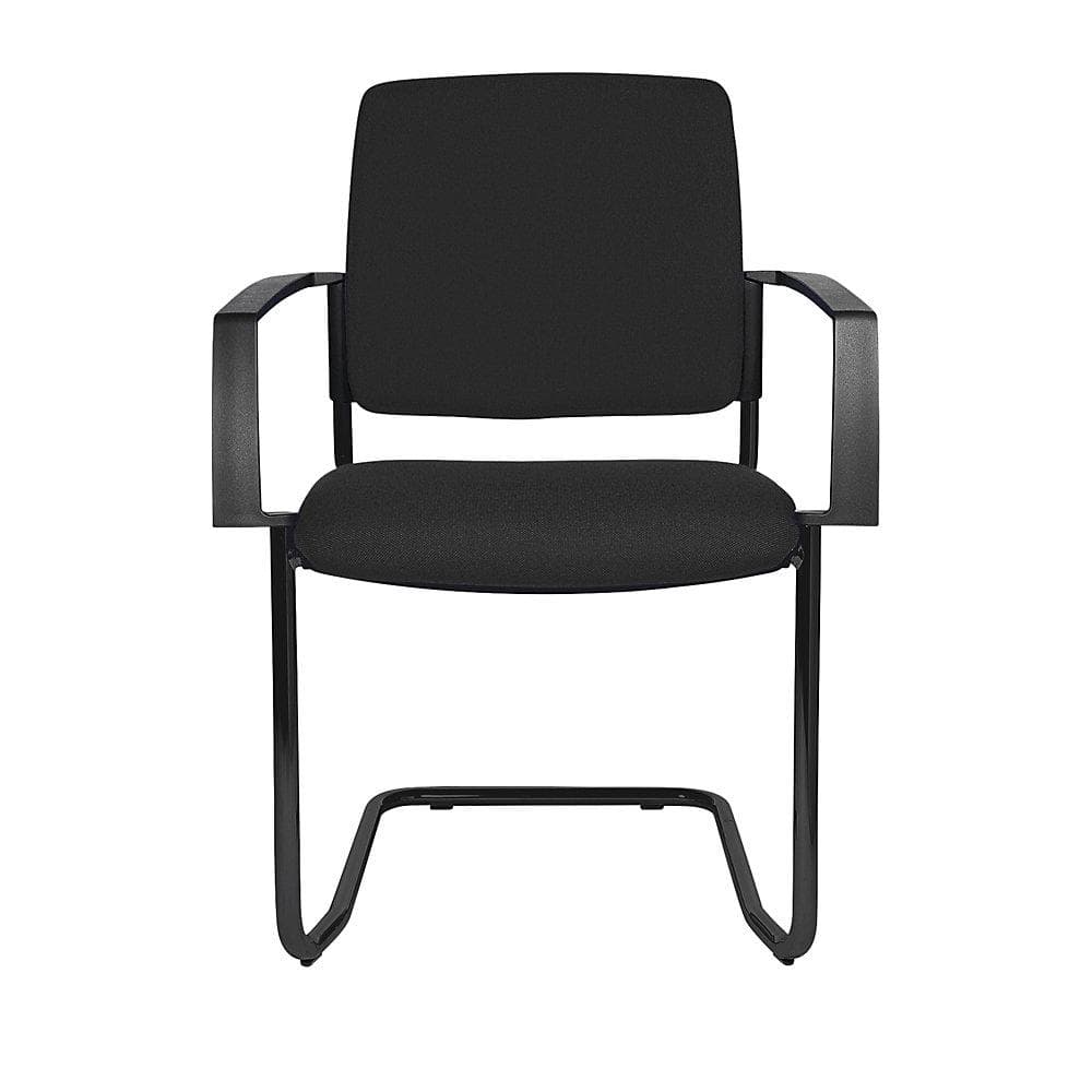 Topstar Polster-Stapelstuhl Schwarz Freischwinger mit Armlehnen