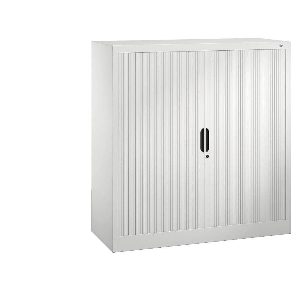 C+P Rollladenschrank mit Horizontal-Jalousie, 2 Fachböden, verkehrsweiß