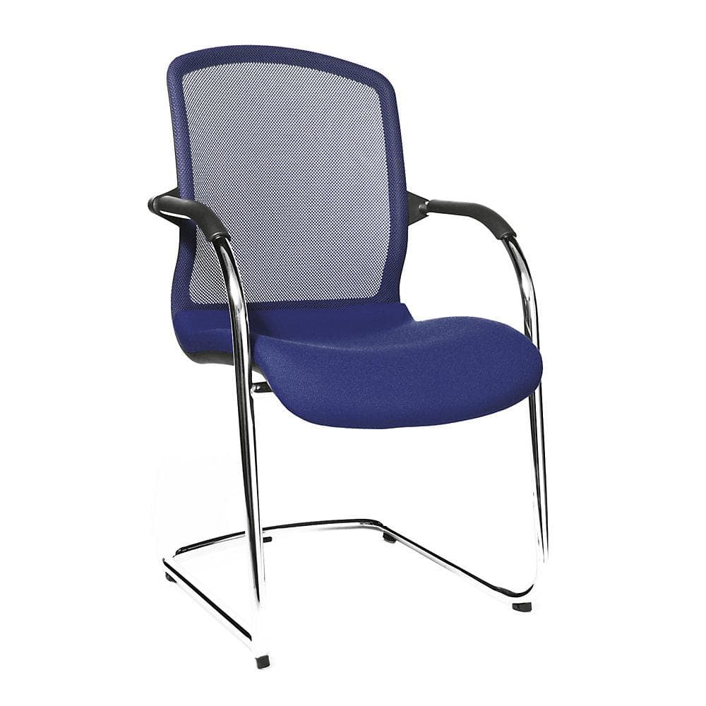 Topstar OPEN CHAIR Design-Besucherstuhl Freischwinger Netzrücken royalblau