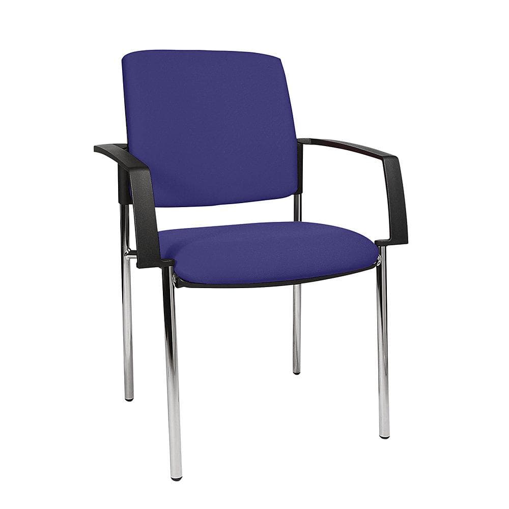 Topstar Polster-Stapelstuhl Blau Verchromt mit Armlehnen