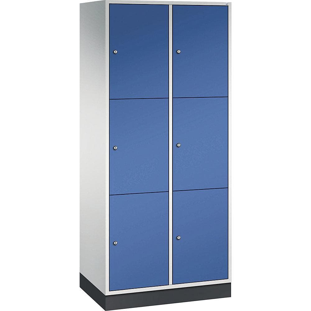 C+P Schließfachschrank Intro 3er lichtgrau/blau Stahl