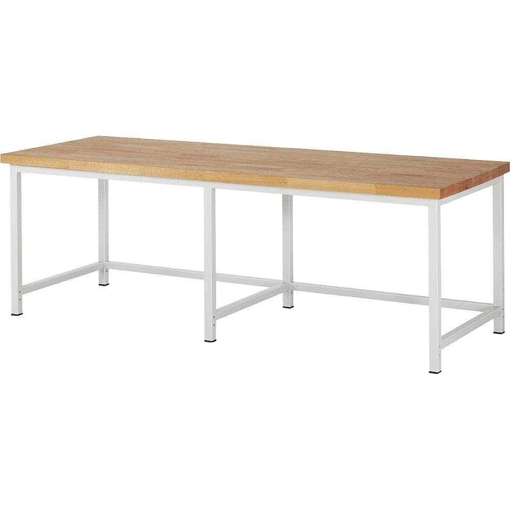 eurokraft pro Werkbank Serie 8000 Stahl Buche Grau/Blau