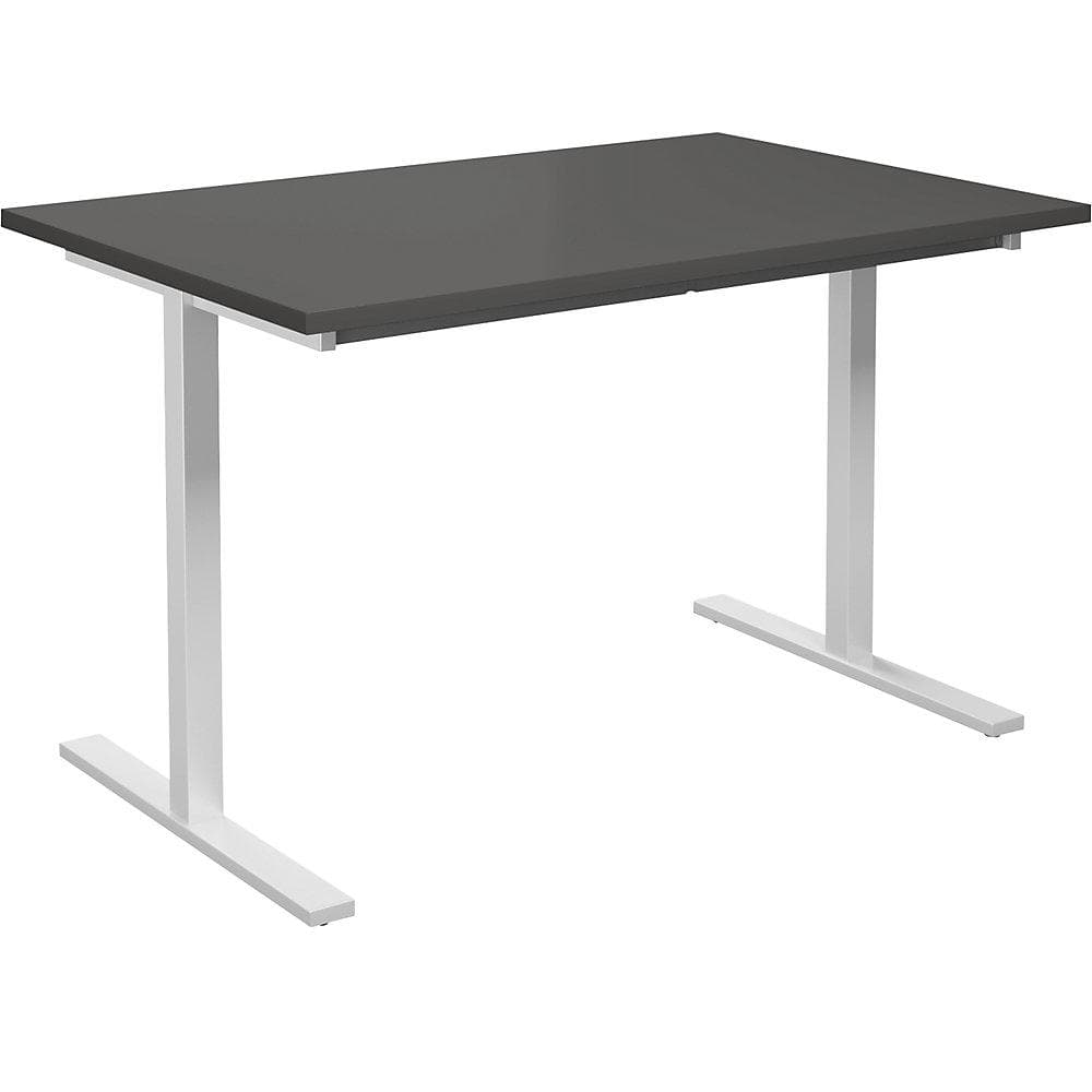 Kaiserkraft Mehrzwecktisch DUO-T Laminatplatte T-Gestell Grau/Weiß