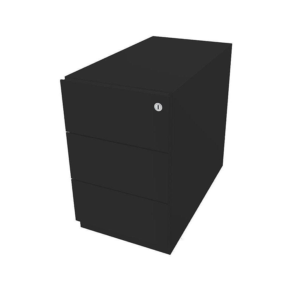 BISLEY Rollcontainer Note™ mit 3 Schubladen und Zentralschloss Schwarz