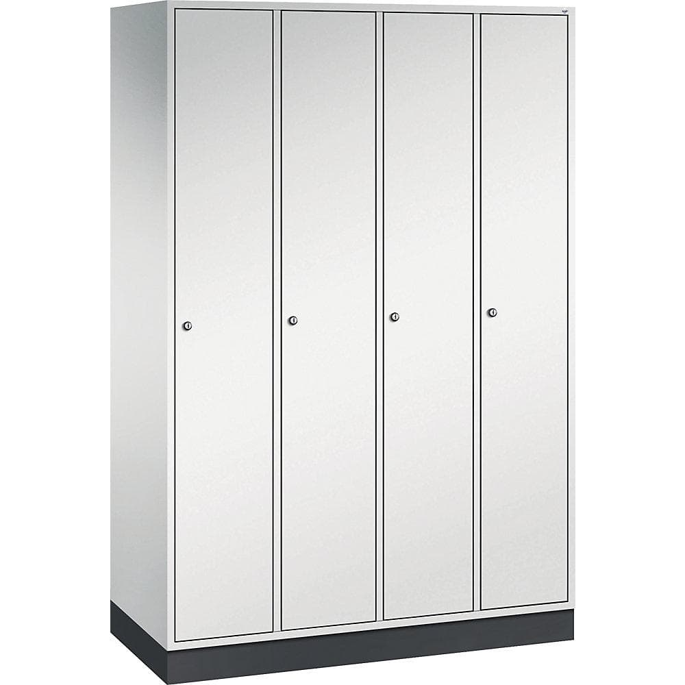 C+P Garderobenschrank Intro Stahl 4 Abteile Lichtgrau