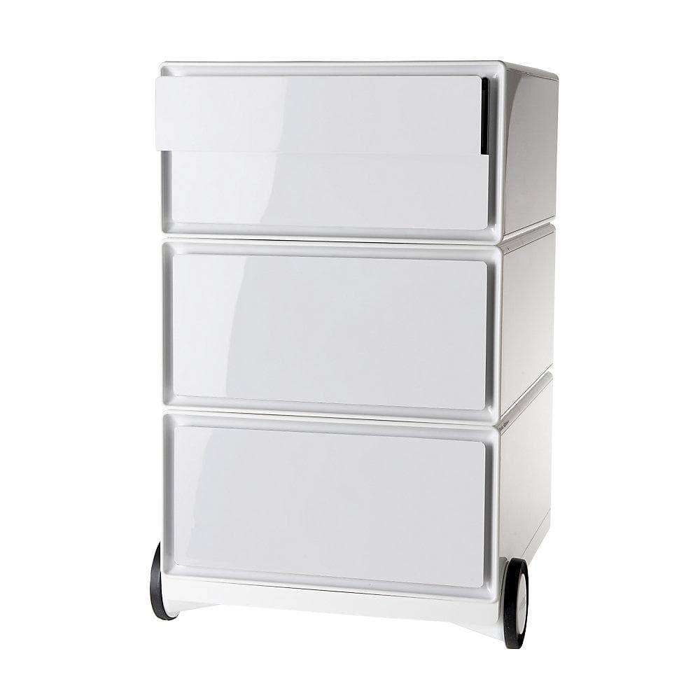 easyBox Rollcontainer 4 Schubladen Weiß Kunststoff