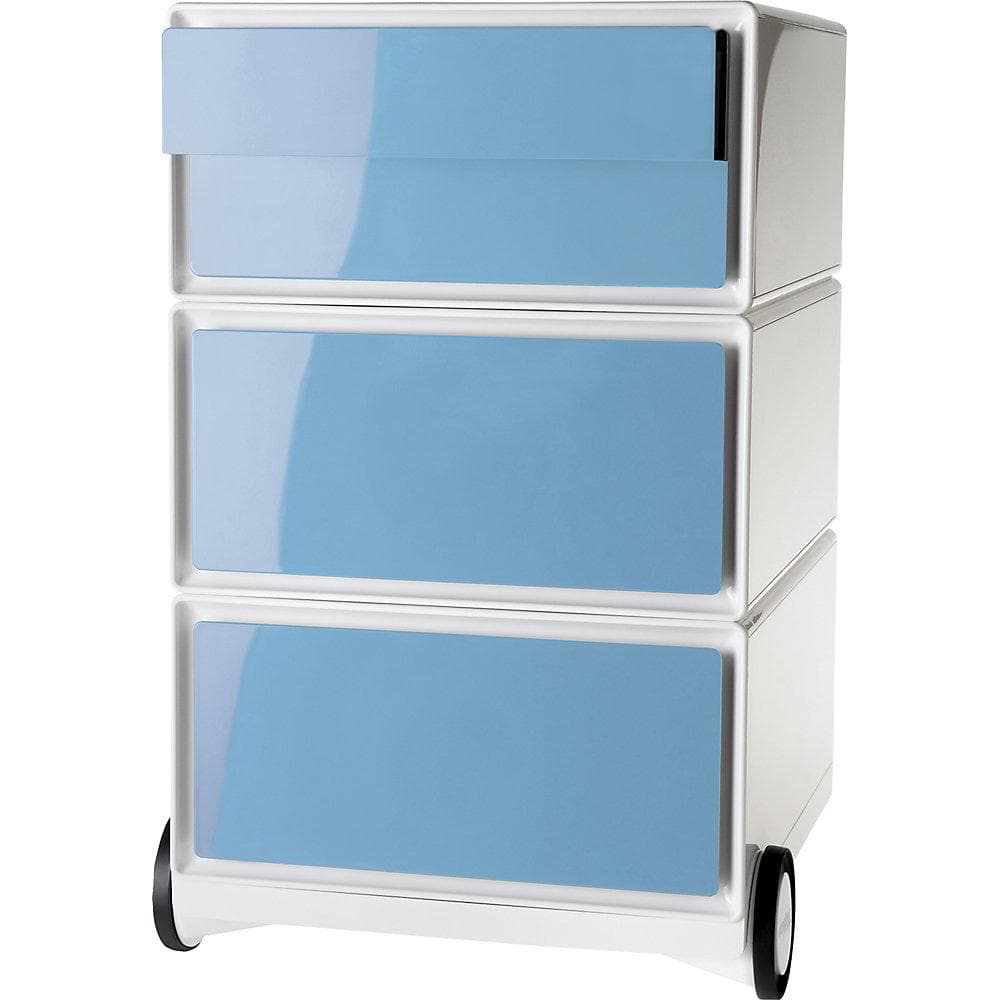 EasyBox Rollcontainer 4 Schubladen Weiß/Blau