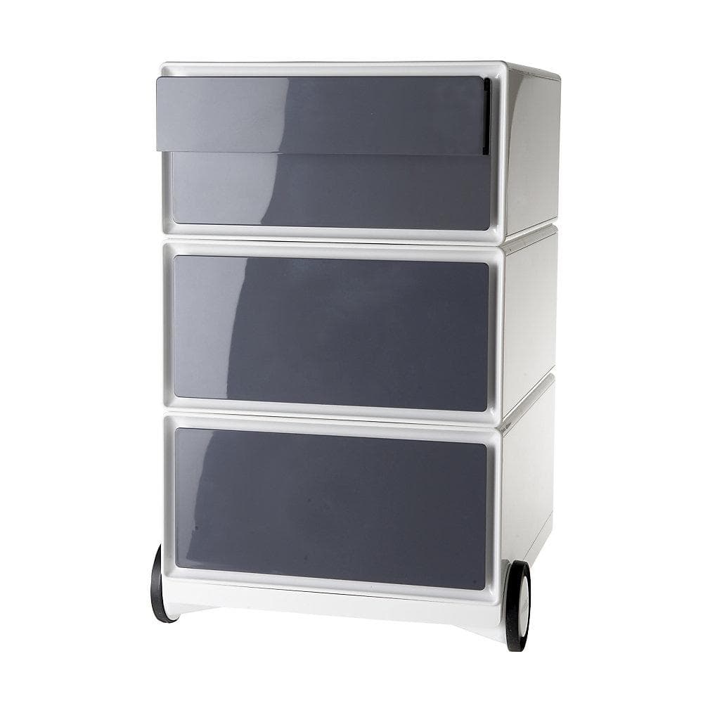 EasyBox Rollcontainer 4 Schubladen Weiß/Anthrazit