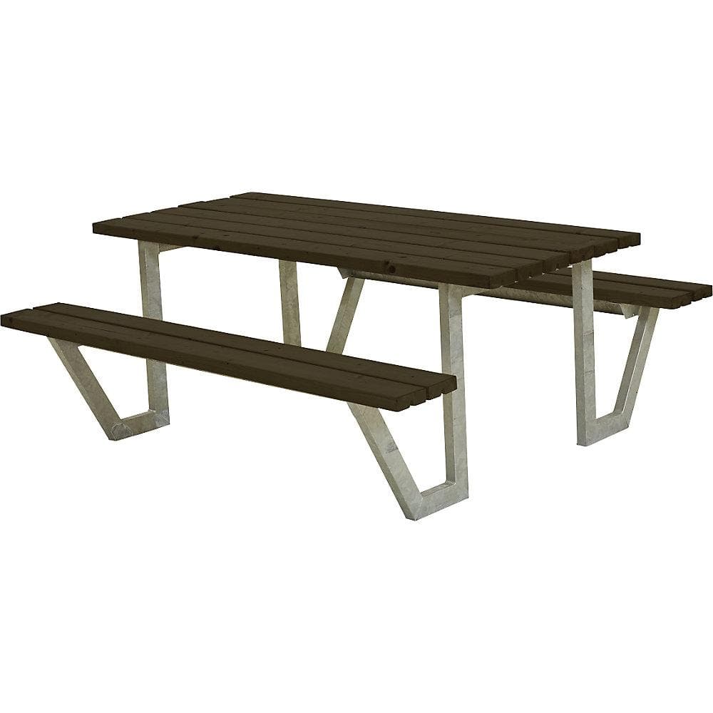 PLUS Garten-Essgruppe Wega 3-tlg. Schwarz Holz Stahl